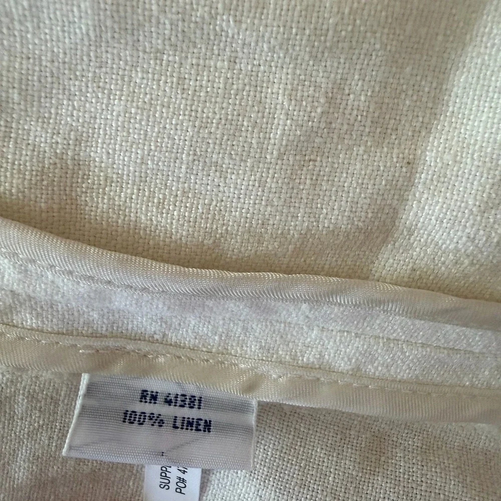 POLO Ralph Lauren Women Double Breasted Linen Blazer Size 6 White Coastal Preppy